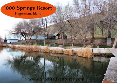 1000 springs resort - Contact the Park. Address: 17970 U.S. Hwy 30. Hagerman, ID 83332. Phone: (208) 837-4505. Hours of Operation: Starting November 3, 2023, the visitor center will be open Friday through Sunday, 9am to 3pm. | Day-use locations within state parks are open from 7 am to 10 pm, hours may change based on manager's discretion. Email the Park.